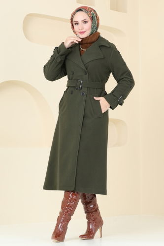 moda selvim Coat 904MSA980 Khaki - Thumbnail