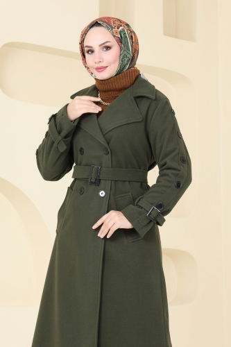 moda selvim Coat 904MSA980 Khaki - Thumbnail