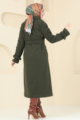 moda selvim Coat 904MSA980 Khaki - Thumbnail