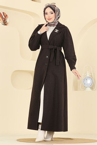 moda selvim Coat 9054S324 Brown - Thumbnail