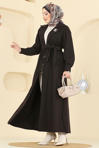 moda selvim Coat 9054S324 Brown - Thumbnail