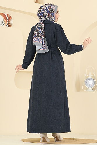 moda selvim Coat 9054S324 Navy Blue - Thumbnail