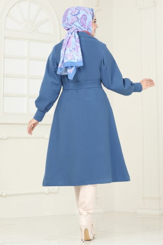 moda selvim Coat 905MSA980 Blue - Thumbnail