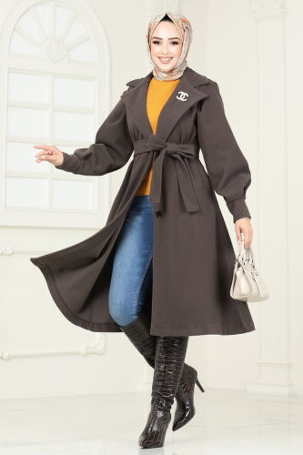 moda selvim Coat 905MSA980 Dark Vision - Thumbnail