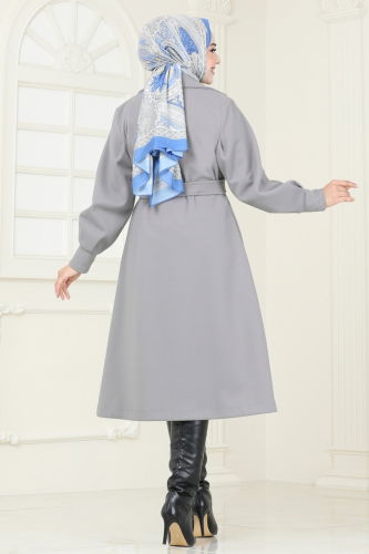 moda selvim Coat 905MSA980 Gray - Thumbnail