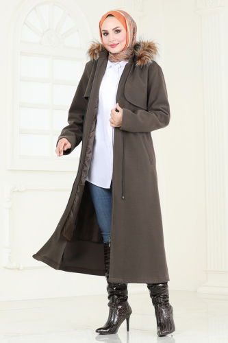 moda selvim Coat 906MSA980 Dark Vision - Thumbnail