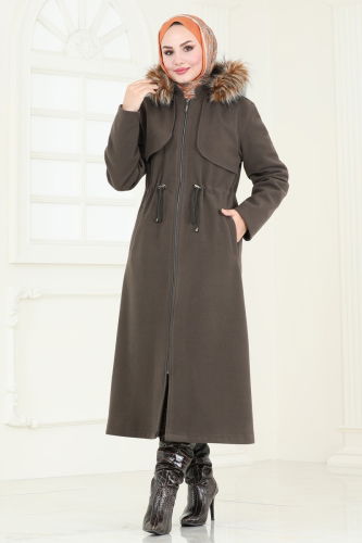 moda selvim Coat 906MSA980 Dark Vision - Thumbnail