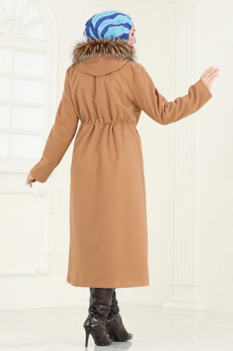 moda selvim Coat 906MSA980 Tan - Thumbnail