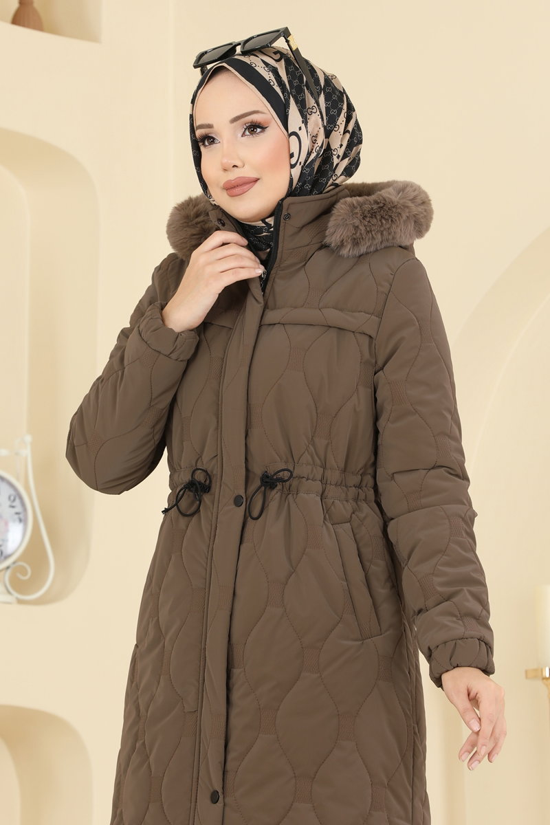 Coat 962ART1138 Light Brown - Moda Selvim