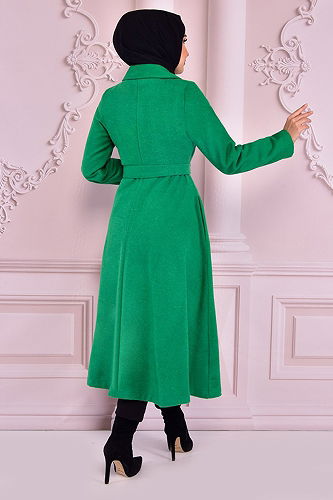 moda selvim Coat END2097-M Green - Thumbnail