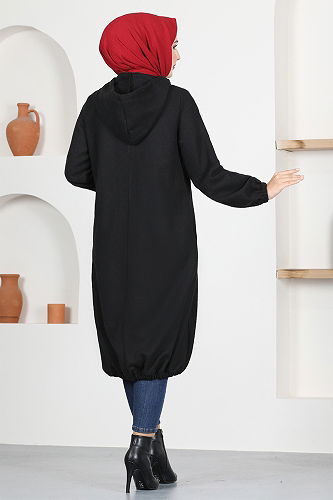 moda selvim COAT END5045-M Black Crocodile - Thumbnail