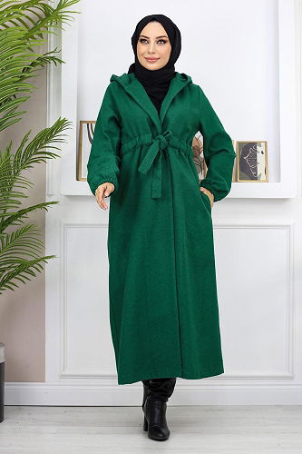 moda selvim Coat MİH19169-M Emerald - Thumbnail