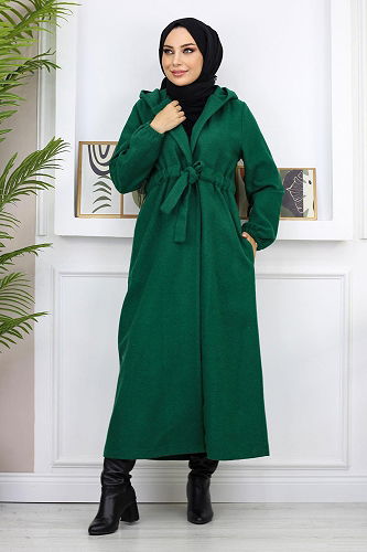 moda selvim Coat MİH19169-M Emerald - Thumbnail