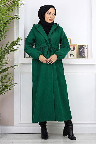 moda selvim Coat MİH19169-M Emerald - Thumbnail