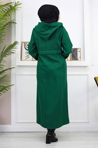 moda selvim Coat MİH19169-M Emerald - Thumbnail