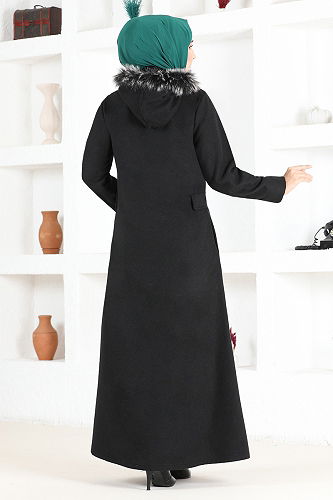 moda selvim Coat MSL3039-M Black - Thumbnail