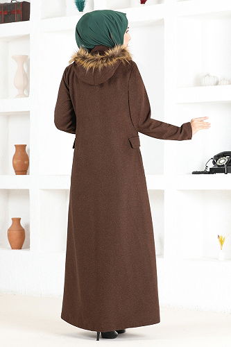 moda selvim معطف بني MSL3039-M - Thumbnail