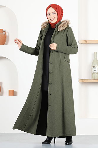 moda selvim Coat MSL3039-M Khaki - Thumbnail