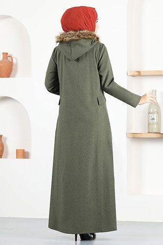 moda selvim معطف اخضر عفني MSL3039-M - Thumbnail