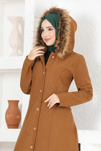 moda selvim Coat MSL3039-M Tan - Thumbnail
