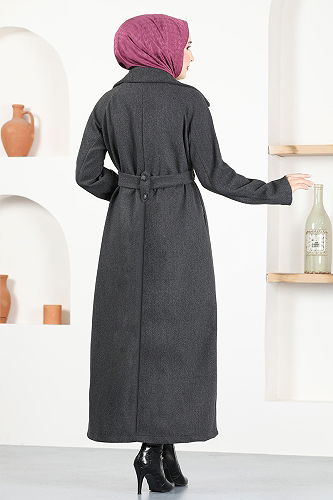 moda selvim معطف رمادي غامق MSL5966-M - Thumbnail