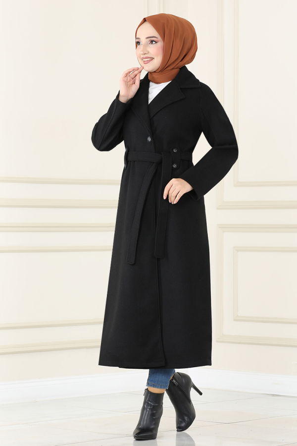 Modaselvim معطف معطف أسود MSL5966-M