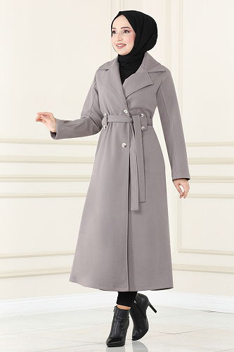 moda selvim Coat MSL5966-M Gray - Thumbnail