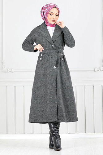 moda selvim Coat MSL5966-M Smoked - Thumbnail