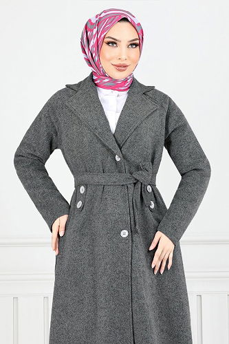 moda selvim Coat MSL5966-M Smoked - Thumbnail