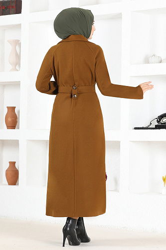 moda selvim معطف عسلي MSL5966-M - Thumbnail