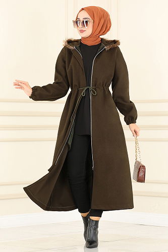 moda selvim Coat MSL5973-M Khaki - Thumbnail