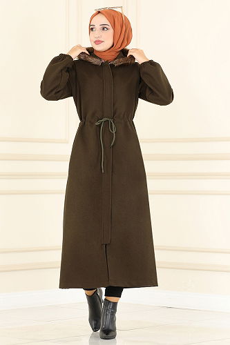 moda selvim معطف اخضر عفني MSL5973-M - Thumbnail