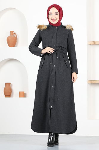 moda selvim Coat MSL8057-M Black - Thumbnail