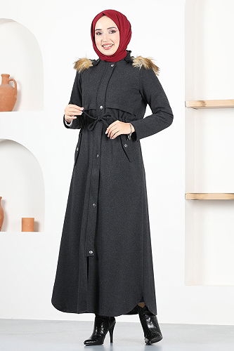 moda selvim Coat MSL8057-M Black - Thumbnail