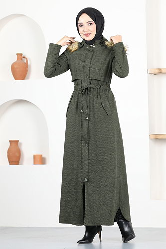 moda selvim Coat MSL8057-M Khaki - Thumbnail