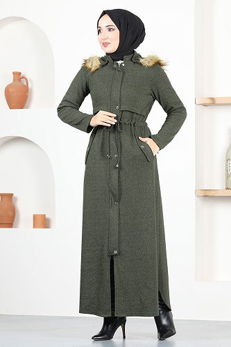 moda selvim Coat MSL8057-M Khaki - Thumbnail