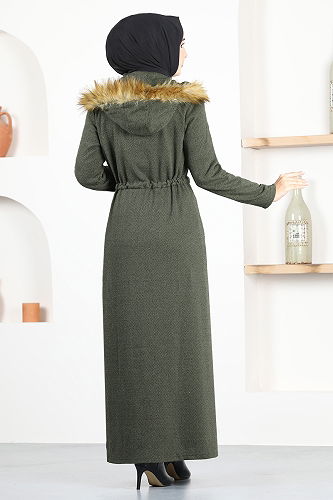 moda selvim معطف اخضر عفني MSL8057-M - Thumbnail