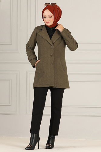 moda selvim Coat MSS5050-M Khaki - Thumbnail