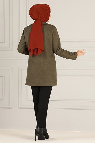 moda selvim Coat MSS5050-M Khaki - Thumbnail