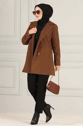 moda selvim Coat MSS5050-M Tan - Thumbnail