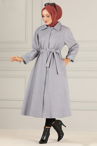 moda selvim Coat MSS5065-M Gray - Thumbnail
