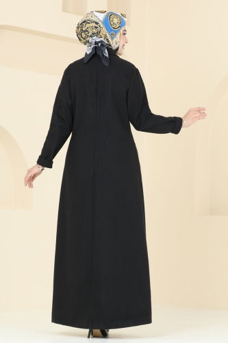 moda selvim Coat PL9091 Black - Thumbnail