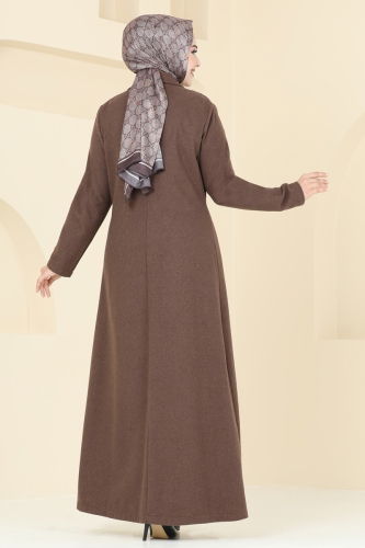 moda selvim Coat PL9091 Brown - Thumbnail