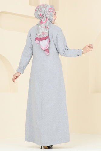 moda selvim Coat PL9091 Gray - Thumbnail