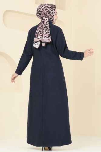 moda selvim Coat PL9091 Navy Blue - Thumbnail