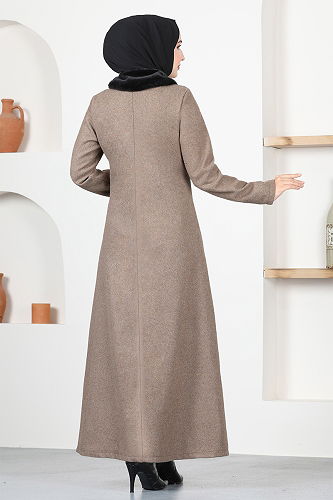 moda selvim معطفEND5563-M قهوة - Thumbnail