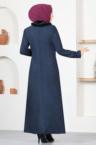 moda selvim Coat with Fur Hood END5563-M Laci - Thumbnail