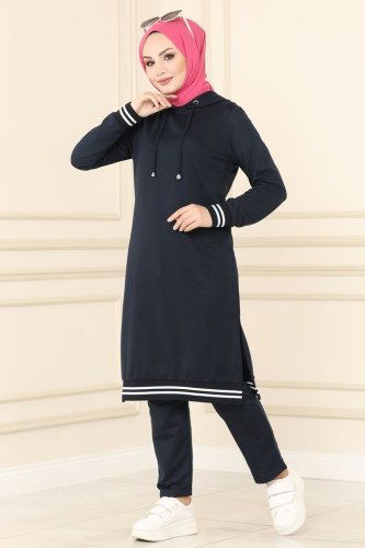 moda selvim 1032MRT754 كحلي طقم - Thumbnail