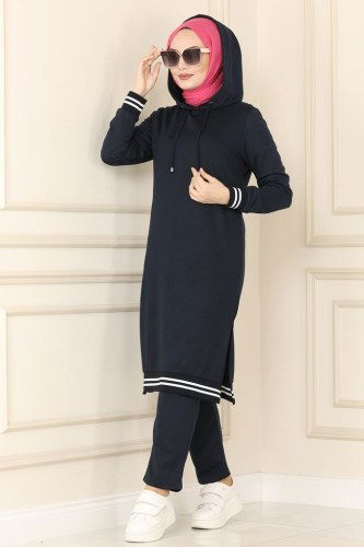 moda selvim 1032MRT754 كحلي طقم - Thumbnail