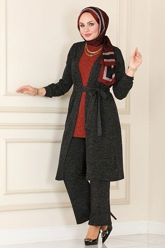 moda selvim 116DVL817 يقطيني&اسود طقم - Thumbnail